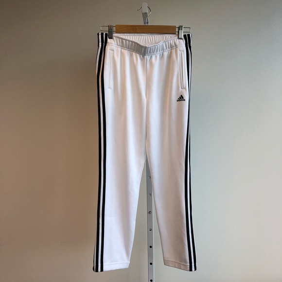 adidas Pants - Adidas White Tricot Snap Pants